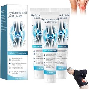 Generic 3 Pezzi Crema Articolare all'Acido Ialuronico, Sollievo Rapido per Dolori a Schiena, Collo, Mani e Ginocchia, Formula Lenitiva e Riparativa per Articolazioni e Ossa, Nuovo Tecnologia Nanometrica