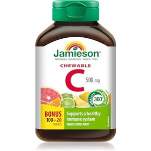 Jamieson Vitamina C1000 Masticabile 120 Cpr. Gusto, Agrumi, 120 compresse, 62 Grammo