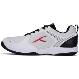 Hundred Court Star Non-Marking Professional Badminton Shoes for Mens (White/Black, EU 47/UK 12/US 13) | X-Cushion Protection | Suitable for Indoor Tennis/Squash/Table Tennis/Basketball & Padel