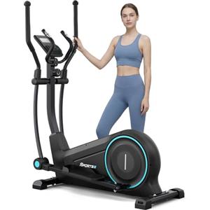 Dripex Ellittica da Casa Ultra Silenziosa, 16 Livelli di Resistenza Magnetica, Display LCD, Supporta fino a 120 kg, Macchina Cardio per Allenamento Total Body