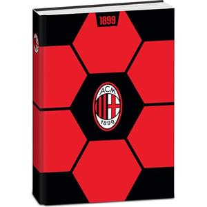 Seven Diario Scuola Milan Standard 12 Mesi, Rosso Nero, Copertina Pallone, Prodotto Ufficiale, Accessori Zaino, Ragazzo