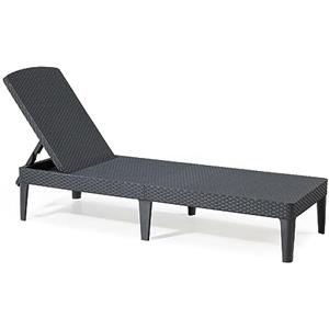 Keter Sdraio Prendisole da Esterno Jaipur, Ideale per Piscina, Terrazzo e Giardino, Schienale Reclinabile, Colore Grafite, 58x187.5x29H cm