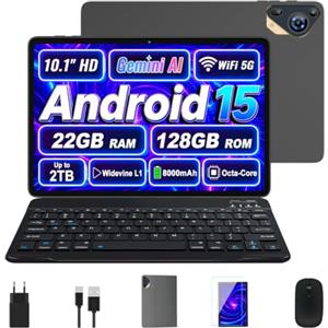 SKYEGG 10 Inch Android 15 Tablet, 22GB RAM 128GB ROM with Gemini AI