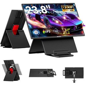 Blackview Monitor Portatile per Laptop, 23.8" 1080P FHD 100Hz, Monitor Gaming IPS, Supporto pieghevole regolabile 90°, per Laptop, Desktop, MacBook, PS4/5, Compatibile VESA