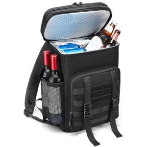 HSHRISH Borsa termica zaino 30L,borsa termica Borsa a tracolla da uomo grande,doppiamente isolata e regolabile,borsa frigo grande adatta per picnic,campeggio,spiaggia,barbecue,Nero HSHRISH