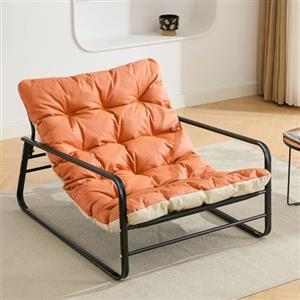 HomeMiYN Poltrona soggiorno, sedia da giardino con cuscino girevole, giardino, sdraio, balcone, mobili in acciaio, sedia imbottita per 2 persone, sedia da giardino, per esterni, sedia relax, balcone