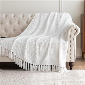Sonive Plaid Waffle, 127x152cm, Coperta Soffice e Calda per Divano