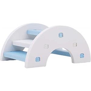 generic Ponte ad arco per criceti, colorato, in legno, da masticare per piccoli animali, accessori per gabbia, blu