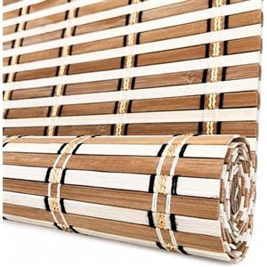 JSLJDM Tenda a Rullo in Bambù da Esterno su Misura, Tenda Bambu Avvolgibile per Balcone e Terrazza, Frangivista Parasole Filtrante, Montaggio con Fori (F3-Largo-CarbonChiaro-Filtro65%)