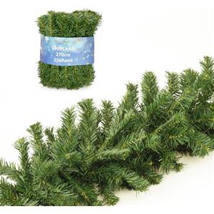 LEIVESTE-Ghirlanda Natalizia 540 cm con 500 Rami Verde Abete, Festone Natalizio per Porta, Camino, Scala,Decorazione di Natale per Interno ed Esterno (540 CM)