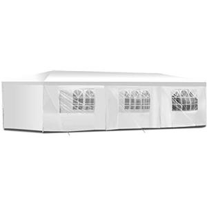 BOUDECH Tenda/Gazebo per Feste Impermeabile Bianco Tendone per Fiere,Feste e Mercati. Disponibile in due misure 3x6 e 3x9 (3x9 M)