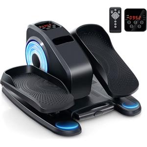 COSTWAY Pedaliera Elettrica Ellittica da Scrivania, Cyclette da Seduti per Gambe per Anziani con Monitor Display, Controllo Remoto, Esercitatore Silenzioso e Portatile per Casa e Ufficio (Nero)