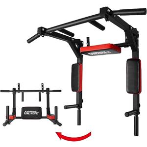 ONETWOFIT Sbarra Multifunzione per trazioni da Fissare al Muro/Barra per Chin Up, Dip Station per Allenamento in Palestra a casa al Coperto OT126