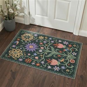 BEIMO Tappeto Boho da Interno 60x90 cm, Vintage Lavabile, Piccoli Orientali Antiscivolo per Porta d'Ingresso, Corridoio, Cucina,Verde Muschiato