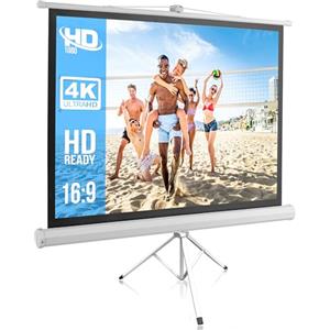 Pyle Telo Proiettore 127 cm Portatile con Treppiede, Leggero, Durevole, Proiettore 4:3 Bianco Opaco per Casa, Ufficio, Home Theatre, Eventi e Uso Esterno con Montaggio Immediato