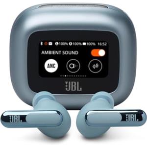 JBL Live Beam 3, Cuffie Wireless Bluetooth, Blu | 48 Ore di Autonomia, con Cancellazione Adattiva del Rumore, High-Res, Impermeabili e Antipolvere IP55, Inserti Auricolari