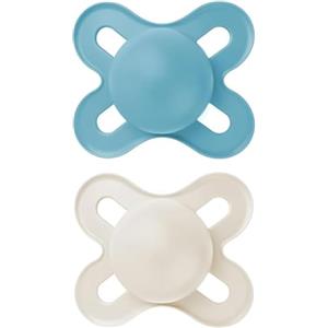 MAM Original Start Succhietto 0-2 mesi, Set da 2 ciucci, Azzurro/Neutro