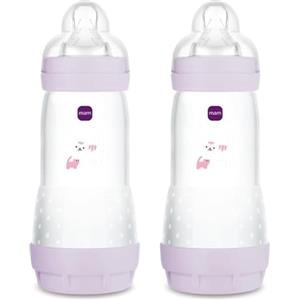 MAM Biberon Anticolica Easy Start 320 ml (Set da 2), Tettarella 3, Rosa