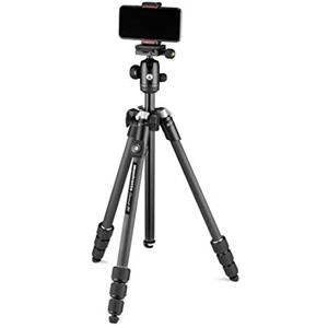 Manfrotto Element MII, Treppiede da Viaggio in Carbonio con Testa a Sfera e Bluetooth, Compatibile con Smartphone e Fotocamere Compatte, CSC, DSLR, Accessori Fotografia, Creazione Contenuti, Vlog