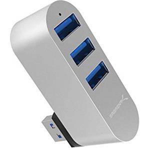 SABRENT Hub USB, Multipresa USB 3.2 Gen 1, Sdoppiatore USB girevole, 3 Porte USB 3.2 Gen 1, per PS4/PS5, laptop, PC, stampante, chiavetta USB, Mac, rotazione di 90/180°, alluminio, ARGENTO, (HB-R3MC)