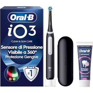 Oral-B iO 3 Spazzolino Elettrico, 1 Testina, Custodia, Dentifricio, Nero