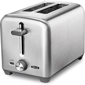 bella Tostapane a 2 fette con fessure per toast molto larghe e scomparto raccoglibriciole rimovibile, 6 livelli, spegnimento automatico, funzione di riscaldamento, pane tostato, bagel e waffle