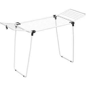 SONGMICS Stendibiancheria da Pavimento 53 x 158 x 93 cm, Stendino con Ali in Metallo, per Vestiti, Asciugamani, Biancheria, Bianco Opaco e Grigio Tortora LLR520WK01