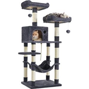 Feandrea Tiragraffi per Gatti Alto 143 cm, con 11 Pali Graffiatoi