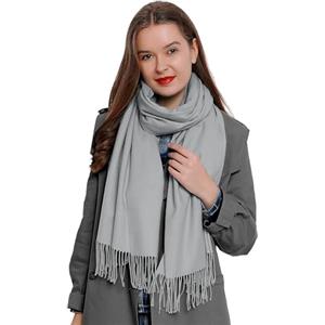 DonDon Sciarpa Donna Invernale Sciarpa Inverno Scialle Stola morbida e calda 185 x 65 cm - grigio chiaro