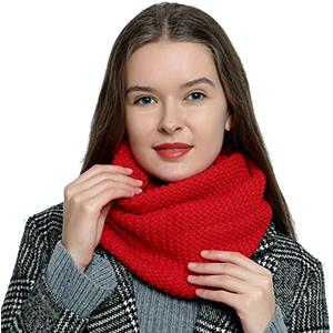 DonDon Sciarpa Donna Invernale Tubo di Lana Loop Tube - Rosso