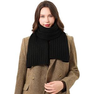 DonDon sciarpa Donna invernale sciarpa di lana Sciarpa lavorata a maglia - Nero