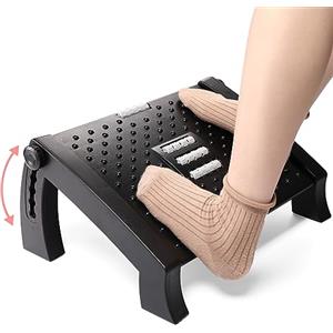 Mkitnvy Poggiapiedi Ergonomico con 6 Regolabili e Angolo massaggio a rullo