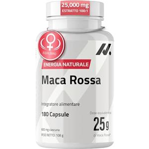 Nyvos Maca Rossa Donna con Salvia, Fieno Greco e Damiana - Supporto Ormonale Femminile, Energia e Benessere - 25.000 mg Equivalenti di Maca Rossa in Polvere - 180 Capsule, 60 Dosi - Nyvos