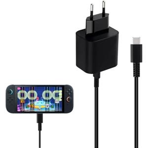 Mcbazel Adattatore di Alimentazione 60W per Switch/Switch 2/OLED/Lite/Steam Deck/Controller Switch Pro Caricabatterie AC con Cavo USB-C da 1,5M per Dock TV Protezione Multipla Ricarica Veloce