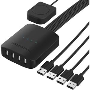 SABRENT Switch USB 2.0 per Condividere Fino a 4 Computer e Periferiche con Indicatori LED (USB-USS4)