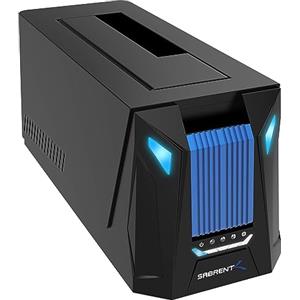 SABRENT Docking station USB-C per dischi rigidi da 2,5" e 3,5", M.2 NVMe e SATA , SSD HDD e M2, dock 2242, 2260 e 2280 con clonazione offline + alimentatore, cavi USB C + A inclusi (DS-UNHC)
