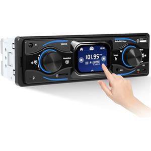CAMECHO [2.17" SCHERMO TOUCH] CAMECHO Autoradio 1 Din Bluetooth Vivavoce Lettore Multimediale Digitale con Radio FM, Lettore MP3 per Auto, USB/Ingresso AUX/Riproduzione da Pen Drive + Telecomando Incluso