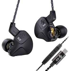 Yinyoo CCZ Sonata DC03 - Cuffie USB-C IEM, driver dinamico magnetico da 10 mm, alta fedeltà per giochi e sport, regalo per PC, audiofilo e cantante (nero)