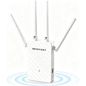 NEWFAST Ripetitore WiFi Potente per Casa, Extender WiFi Potente 2.4GHz N300