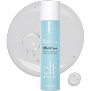 e.l.f. SKIN Keep Your Balance Toner, delicato, rinfrescante, antinfiammatorio, rimuove make-up e impurità, idrata, deterge, lenisce, infuso con acido ialuronico, amamelide e aloe