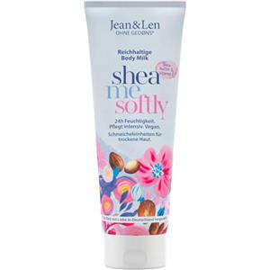 Jean & Len Ricco latte per il corpo con burro di karitè, nutre intensamente la pelle secca ed è delicato sulla pelle, senza siliconi parabenici, olio minerale e microplastica, vegano, 250 ml