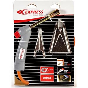 Express, 5200, Cannello a gas butano standard per idraulici + accessori - portata del gas 312 (g/h) - Potenza 4,3 kW - con accessori Cercoflam e lancia di sverniciatura a fiamma piatta