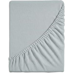 hermet Lenzuolo Sotto con Angoli Matrimoniale, 100% Jersey di Cotone Elasticizzato sui 4 Lati, Misura cm.170/180x190/200, Altezza Angolo fino a 30cm, Oeko-tex Certificato, No stiro