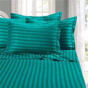 Elegant Comfort Set di lenzuola più morbide e accoglienti, in microfibra 1500 di alta qualità alberghiera, lussuose resistenti alle pieghe, set di lenzuola damascate a righe, 4 pezzi, per letto