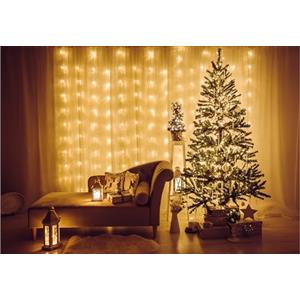 Ciao- Tenda Luminosa 10 Stringhe 300 microled con Giochi Luce Uso Interno/Esterno, Bianco Caldo