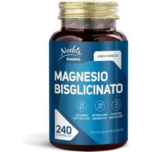 Noebis Pharma Magnesio Bisglicinato Noebis Pharma - Alta Biodisponibilità e Tollerabilità - 240 Compresse - Energia, Muscoli e Sistema Nervoso