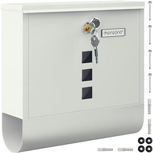 MONZANA® Cassetta Postale da Esterno 31x10x34 cm 2 Chiavi Targhetta Nome Cassette Lettere Box Posta da Muro Post Box Buca Portalettere Portagiornale