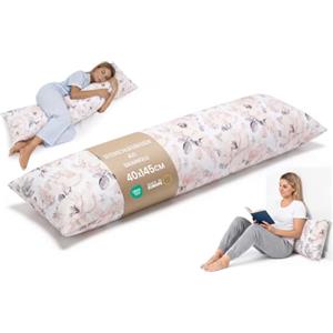 Totsy Baby Cuscino per dormire sul fianco 40x145 cm - cuscino lungo ergonomico Body Pillow fodera Bouclé morbido traspirante sfoderabile - certificato OEKO-TEX Rosa selvatica