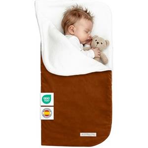 MIMUSELINA Sacco Nanna Invernale 0-6 Mesi Universale | Per Passeggino, Culla e Ovetto | Copertina Neonato Invernale Cotone Morbido e Caldo | 2 in 1: Sacco 92x46 cm o Coperta 92x92 cm (Espresso)