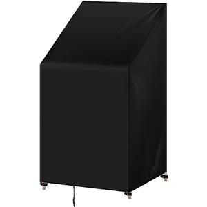 WOLTU Copertura per Mobili da Giardino in Oxford 420D, Telo Copertura Esterno con Coulisse, Idrorepellente Antivento anti-UV, Copertura per Tavolo e Sedie da Esterno, 65x65x120/80 cm Nero